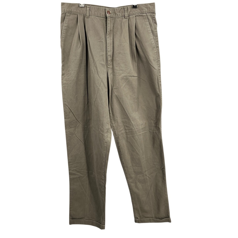 Vintage Dockers Khaki Pants Men's 36x35 Pleated Front Classic Fit USA Made